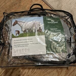 Horseware Amigo Stock Horse Fly Package 70" No Fill Silver Black Det Hood